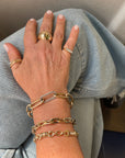 Large Oval Link Diamond Rectangle clasp Bracelet