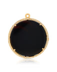 14K Onyx Halo Pendant