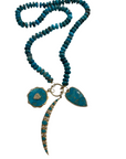 18 Inch 8mm Turquoise Rondelle Beaded Necklace