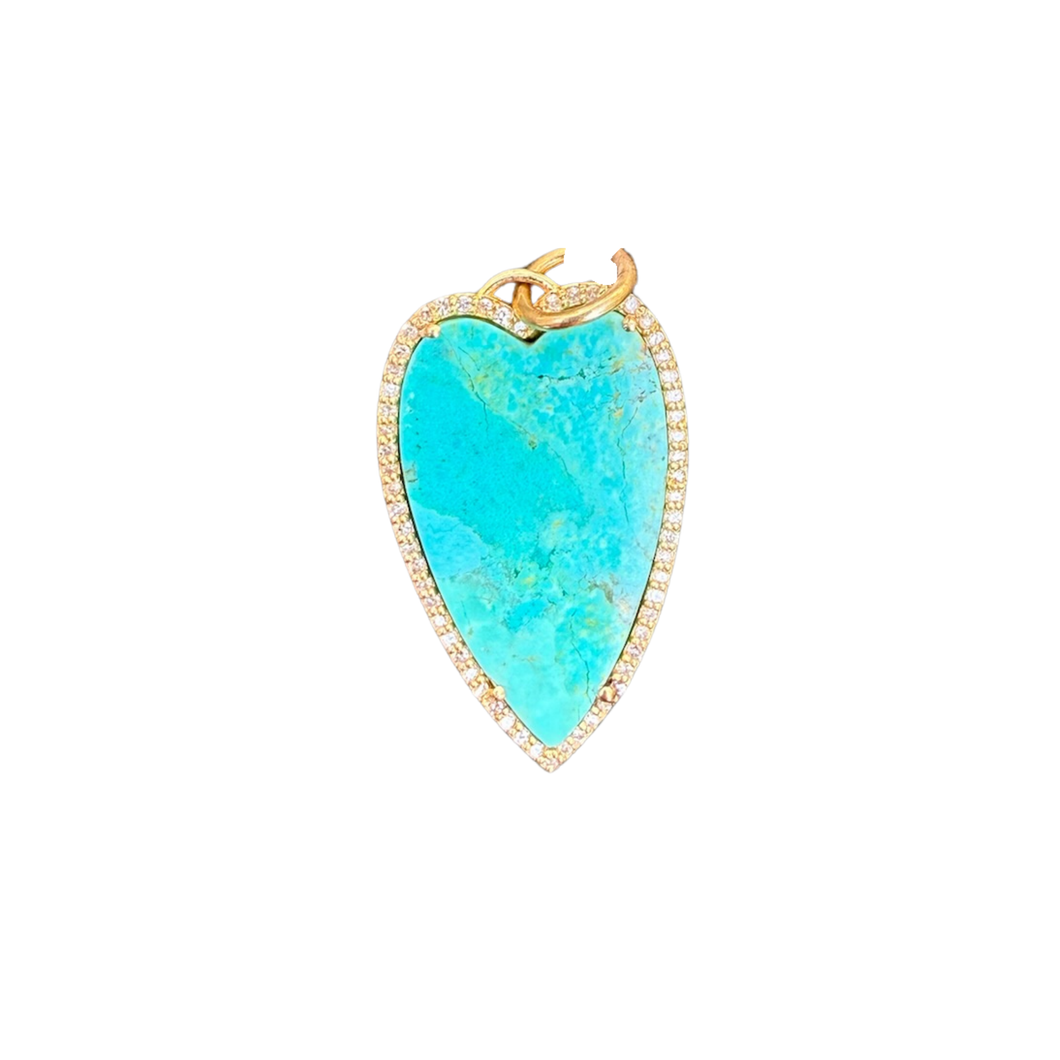 Elongated Turquoise Heart