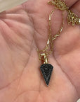 Black Diamond Marquis Pendant with Chain