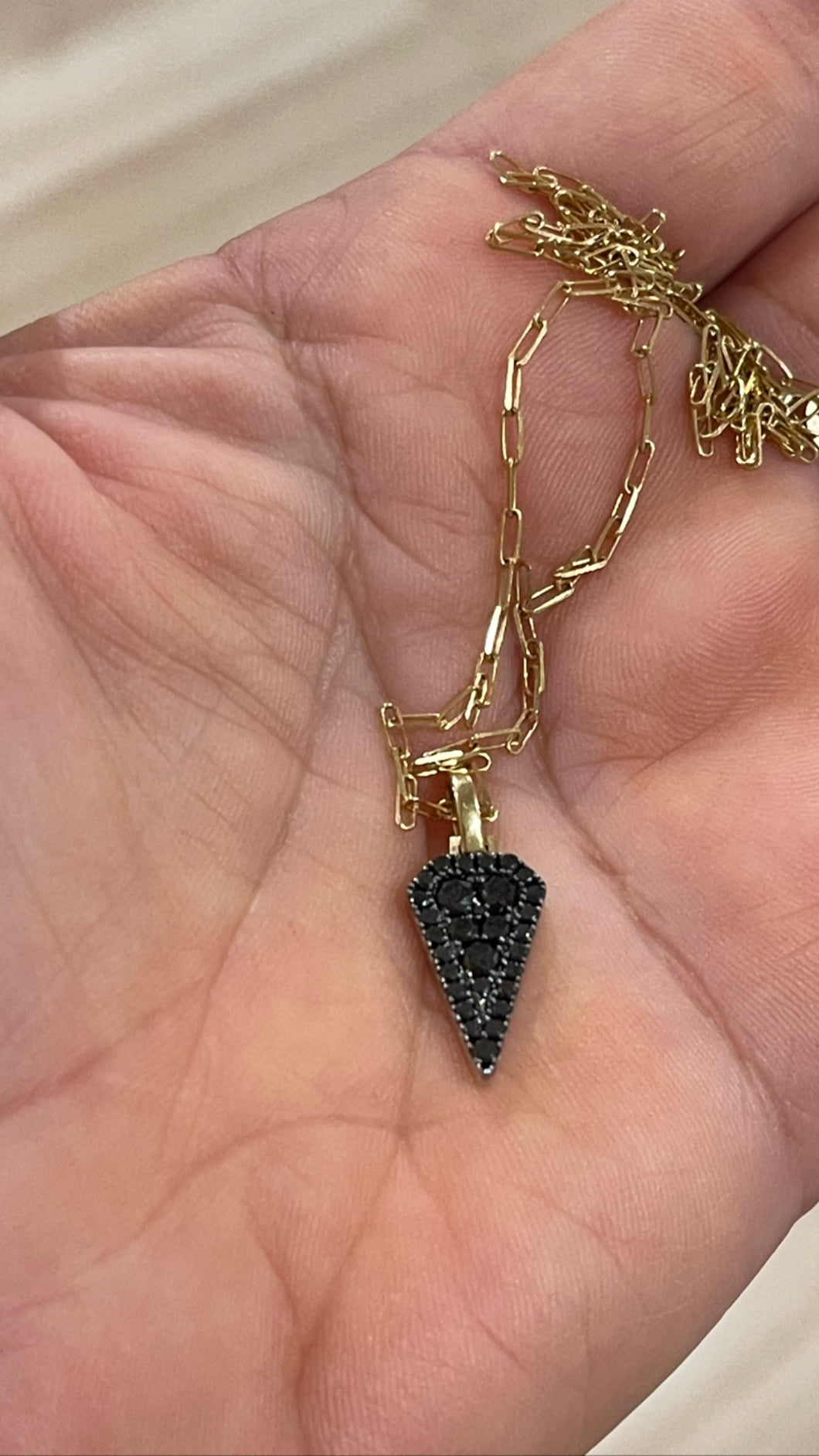 Black Diamond Marquis Pendant with Chain