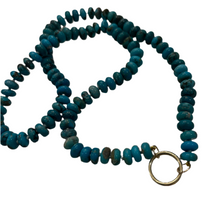 Load image into Gallery viewer, 18 Inch 8mm Turquoise Rondelle Beaded Necklace
