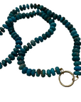 18 Inch 8mm Turquoise Rondelle Beaded Necklace