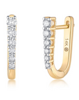 6 Diamond Elongated Huggie