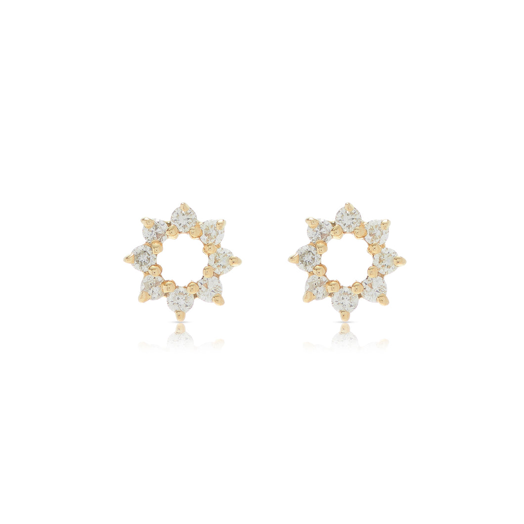 14K Diamond Wreath Studs