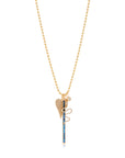 14K Sapphire Linear Pendant