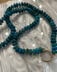 18 Inch 8mm Turquoise Rondelle Beaded Necklace