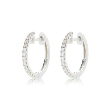 Load image into Gallery viewer, 14K White Gold 14mm Diamond Hoops
