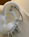 14K White Gold 18mm Diamond Hoops