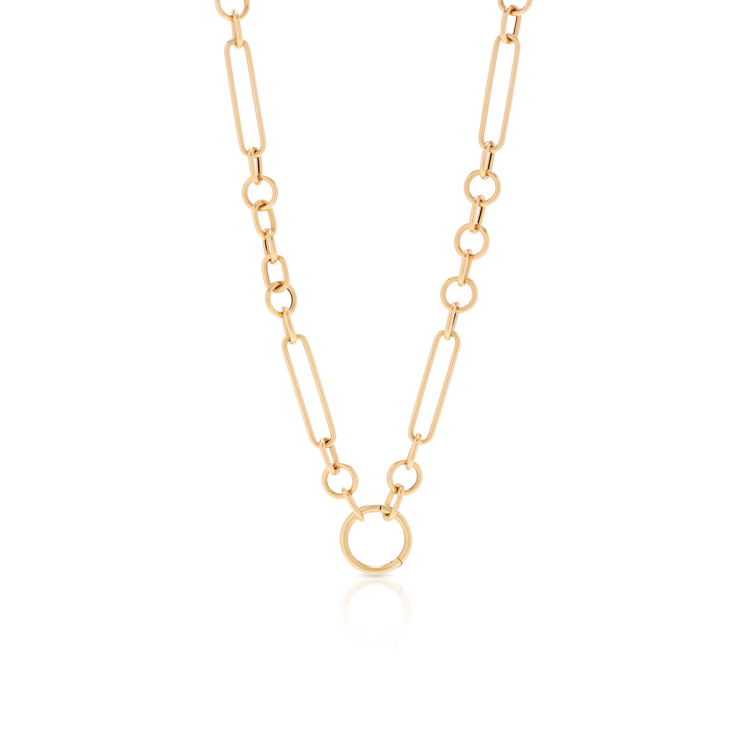 14K Jumbo Mixed Link 16 inch chain