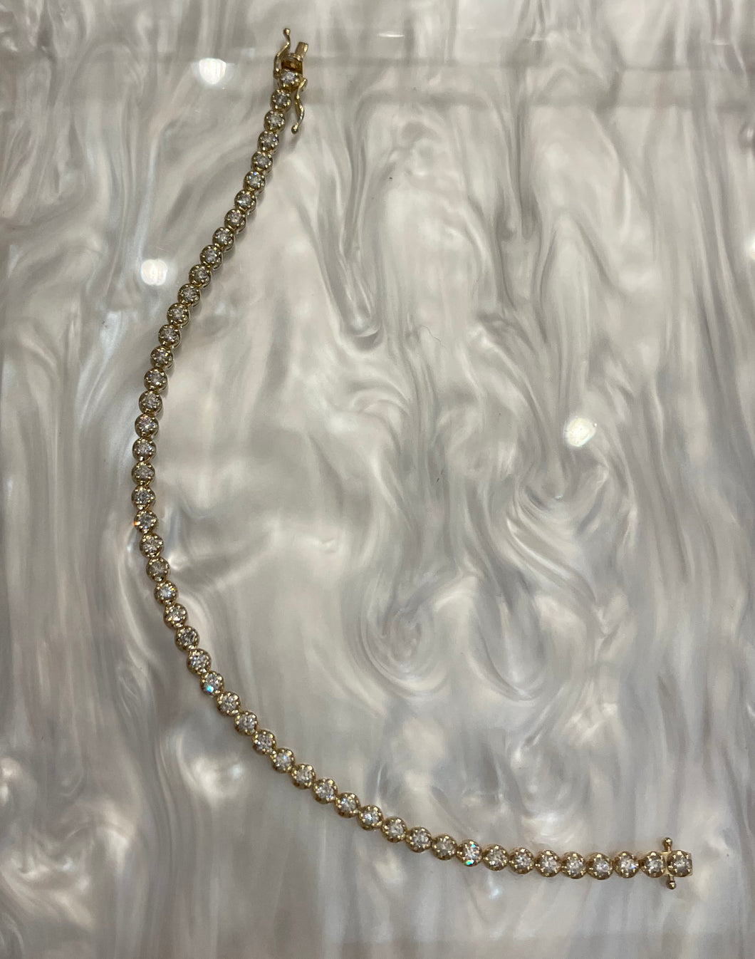 14k Yellow Gold Diamond Tennis Bracelet 2.75 Ctw