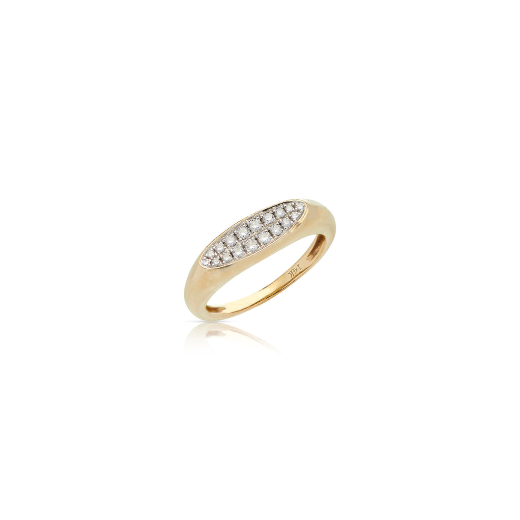 14K Yellow Gold Oval Diamond Ring