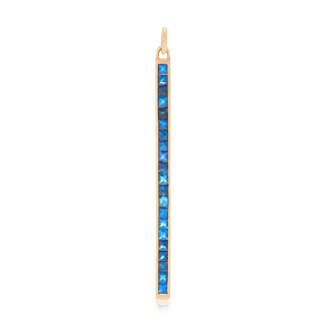 14K Sapphire Linear Pendant
